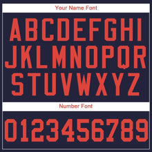 Загрузить изображение в средство просмотра галереи, Custom Navy Orange Baseball Jersey