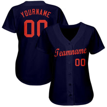 Загрузить изображение в средство просмотра галереи, Custom Navy Orange Baseball Jersey