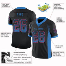 Load image into Gallery viewer, Custom Black Powder Blue-Red Drift Fashion Football Jersey