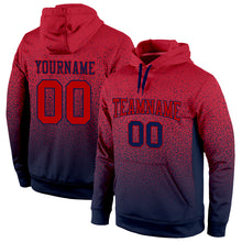 Load image into Gallery viewer, Custom Stitched Navy Red Fade Fashion Sports Pullover Sweatshirt Hoodie