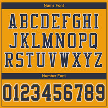 Загрузить изображение в средство просмотра галереи, Custom Gold Navy-White Mesh Authentic Football Jersey