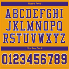 Load image into Gallery viewer, Custom Gold Purple-White Mesh Authentic Football Jersey