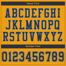 Загрузить изображение в средство просмотра галереи, Custom Gold Navy-Powder Blue Mesh Authentic Football Jersey