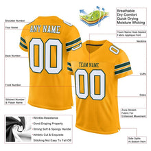 Загрузить изображение в средство просмотра галереи, Custom Gold White-Green Mesh Authentic Football Jersey