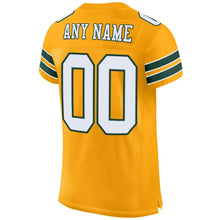 Загрузить изображение в средство просмотра галереи, Custom Gold White-Green Mesh Authentic Football Jersey