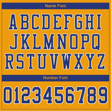 Laden Sie das Bild in den Galerie-Viewer, Custom Gold Royal-White Mesh Authentic Football Jersey