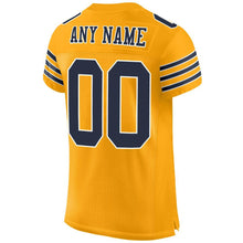 Загрузить изображение в средство просмотра галереи, Custom Gold Navy-White Mesh Authentic Football Jersey
