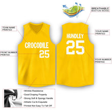 Load image into Gallery viewer, Custom Gold White V-Neck Basketball Jersey