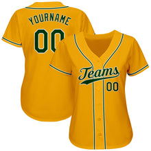 Загрузить изображение в средство просмотра галереи, Custom Gold Green-White Authentic Baseball Jersey
