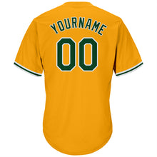 Загрузить изображение в средство просмотра галереи, Custom Gold Green-White Authentic Throwback Rib-Knit Baseball Jersey Shirt