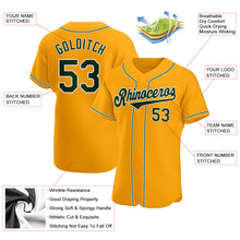 Load image into Gallery viewer, Custom Gold Green-White Authentic Baseball Jersey