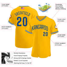 Charger l'image dans la galerie, Custom Gold Royal-White Authentic American Flag Fashion Baseball Jersey