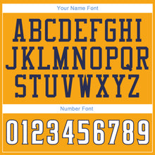 Загрузить изображение в средство просмотра галереи, Custom Gold White-Navy Authentic Throwback Rib-Knit Baseball Jersey Shirt