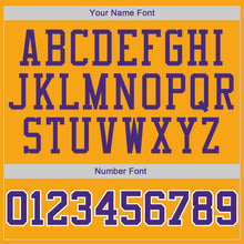 Загрузить изображение в средство просмотра галереи, Custom Gold Purple-White Authentic Throwback Rib-Knit Baseball Jersey Shirt