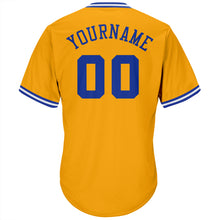 Загрузить изображение в средство просмотра галереи, Custom Gold Royal-White Authentic Throwback Rib-Knit Baseball Jersey Shirt