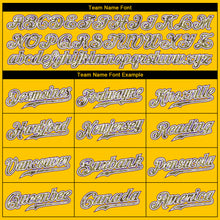 Load image into Gallery viewer, Custom Gold Camo-Purple Authentic Throwback Basketball Jersey