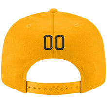 Load image into Gallery viewer, Custom Gold Black-White Stitched Adjustable Snapback Hat