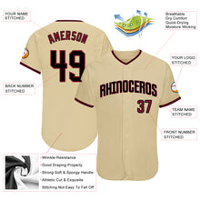 Загрузить изображение в средство просмотра галереи, Custom Sand Crimson-Black Authentic Baseball Jersey