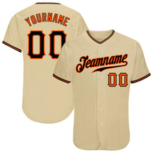 Загрузить изображение в средство просмотра галереи, Custom Sand Black-Orange Authentic Baseball Jersey