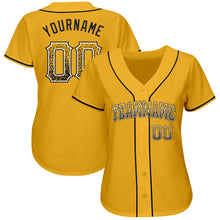 Load image into Gallery viewer, Custom Gold Black-White Authentic Drift Fashion Baseball Jersey