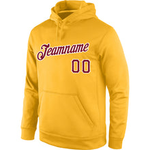 Load image into Gallery viewer, Custom Stitched Gold Crimson-White Sports Pullover Sweatshirt Hoodie