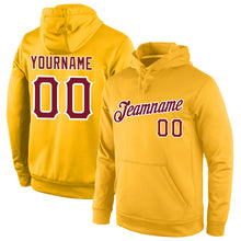 Load image into Gallery viewer, Custom Stitched Gold Crimson-White Sports Pullover Sweatshirt Hoodie