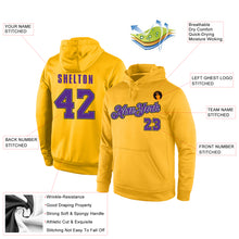 Load image into Gallery viewer, Custom Stitched Gold Purple-Gray Sports Pullover Sweatshirt Hoodie
