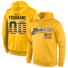 Load image into Gallery viewer, Custom Stitched Gold Vintage USA Flag-Cream Sports Pullover Sweatshirt Hoodie