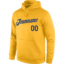 Load image into Gallery viewer, Custom Stitched Gold Royal Sports Pullover Sweatshirt Hoodie
