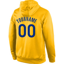 Load image into Gallery viewer, Custom Stitched Gold Royal Sports Pullover Sweatshirt Hoodie
