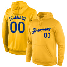 Load image into Gallery viewer, Custom Stitched Gold Royal Sports Pullover Sweatshirt Hoodie