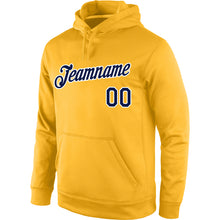 Load image into Gallery viewer, Custom Stitched Gold Navy-White Sports Pullover Sweatshirt Hoodie