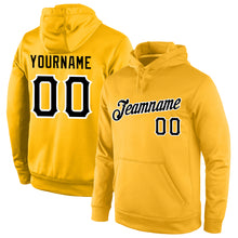 Load image into Gallery viewer, Custom Stitched Gold Black-White Sports Pullover Sweatshirt Hoodie