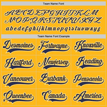 Load image into Gallery viewer, Custom Gold Navy-White Hockey Jersey