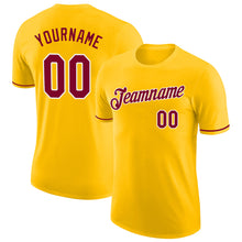 Laden Sie das Bild in den Galerie-Viewer, Custom Gold Maroon-White Performance T-Shirt