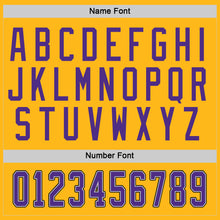 Load image into Gallery viewer, Custom Gold Purple-Gray Hockey Jersey