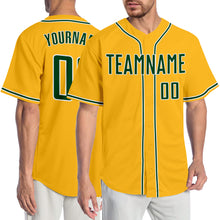 Laden Sie das Bild in den Galerie-Viewer, Custom Gold Green-White Authentic Baseball Jersey