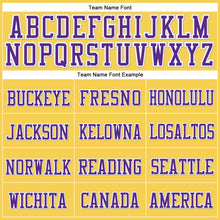 Загрузить изображение в средство просмотра галереи, Custom Gold Purple-White Stitched Cuffed Knit Hat