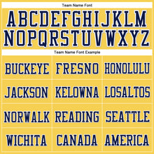 Загрузить изображение в средство просмотра галереи, Custom Gold Navy-White Stitched Cuffed Knit Hat