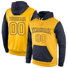 Laden Sie das Bild in den Galerie-Viewer, Custom Stitched Gold Gold-Navy Sports Pullover Sweatshirt Hoodie