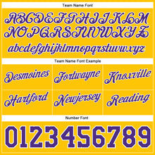 Load image into Gallery viewer, Custom Gold Purple-White Authentic Throwback Basketball Shorts