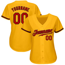 Charger l'image dans la galerie, Custom Gold Red-Black Authentic Baseball Jersey