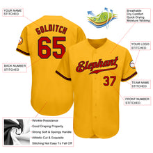 Charger l'image dans la galerie, Custom Gold Red-Black Authentic Baseball Jersey