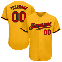 Charger l'image dans la galerie, Custom Gold Red-Black Authentic Baseball Jersey
