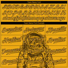 Charger l'image dans la galerie, Custom Gold Gold-Black 3D Pattern Design Astronaut Authentic Baseball Jersey