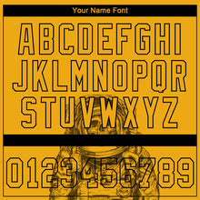 Charger l'image dans la galerie, Custom Gold Gold-Black 3D Pattern Design Astronaut Authentic Baseball Jersey