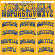 Загрузить изображение в средство просмотра галереи, Custom Gold Navy-Light Blue Authentic Drift Fashion Baseball Jersey