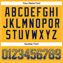 Загрузить изображение в средство просмотра галереи, Custom Gold Navy-Light Blue Authentic Drift Fashion Baseball Jersey