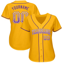 Загрузить изображение в средство просмотра галереи, Custom Gold Purple-White Authentic Drift Fashion Baseball Jersey