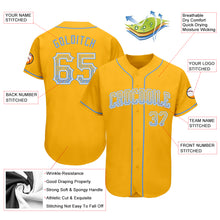 Загрузить изображение в средство просмотра галереи, Custom Gold Light Blue-White Authentic Drift Fashion Baseball Jersey